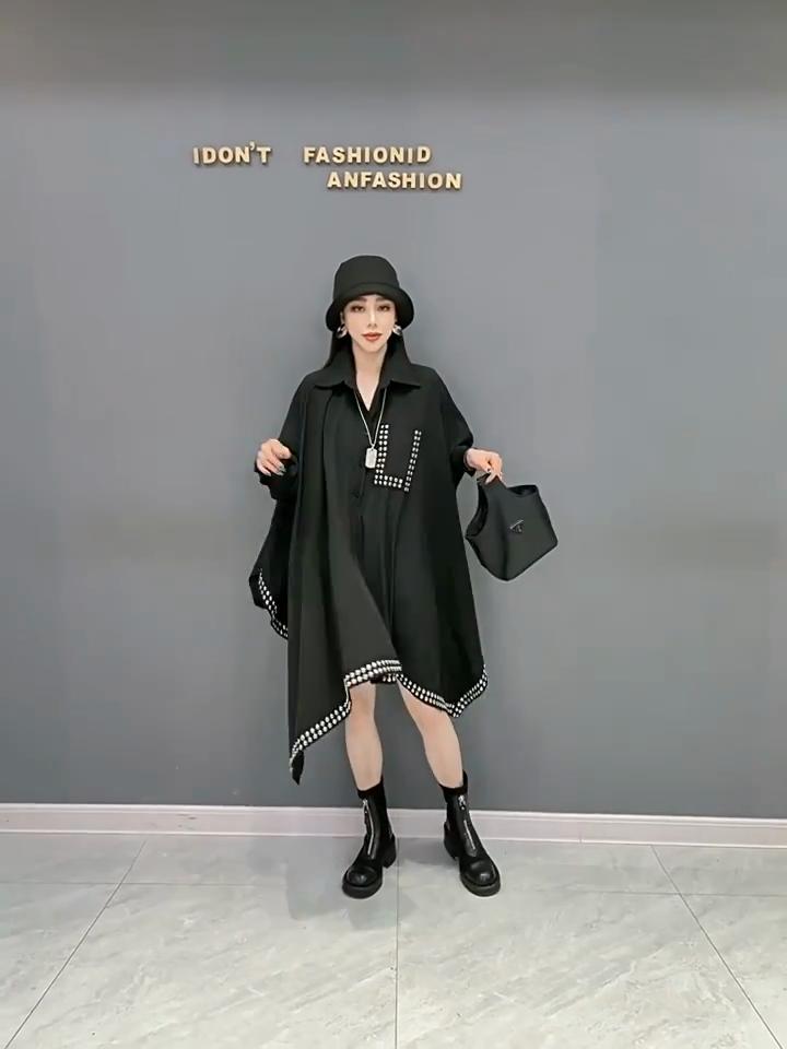 Xitao Свободная рубашка нерегулярной формы с рукавами «летучая мышь» LYD1542