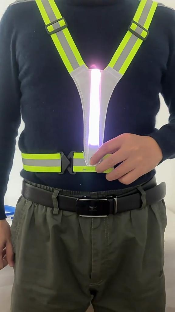Светоотражающий жилет для бега USB, регулируемый, эластичный, со светодиодной подсветкой, высокая видимость, светоотражающий жилет, жилет безопасности для езды на велосипеде, для бега