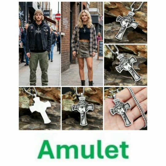 Vintage Cross God Jesus Christian Pendant Necklace Chain Unisex Fashion Gothic Amulet Talisman Jewelry Party Gift