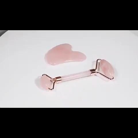 Natural Resin Gua Sha and Double-Headed Face Roller Massage Set for Skin Care