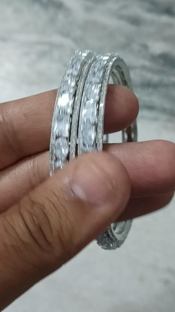Elegant Cubic Zirconia Bangle – Designer Silver-Plated Jewelry for Weddings & Parties