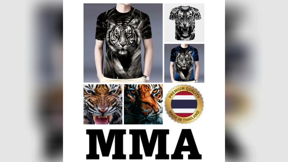 Tiger Muay Thai T-Shirt Kick Boxing 3D Print Vintage Training UV Protect Quick Dry Men Women Unisex Short Sleeve Round Neck MMA Mix Martial Art
