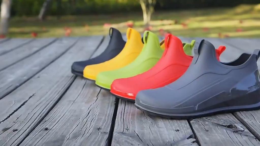 2022 Shaxi Men's Outdoor Non-slip Black Hiking and Fishing Rain Boots, Durable Waterproof Rubber Work Shoes