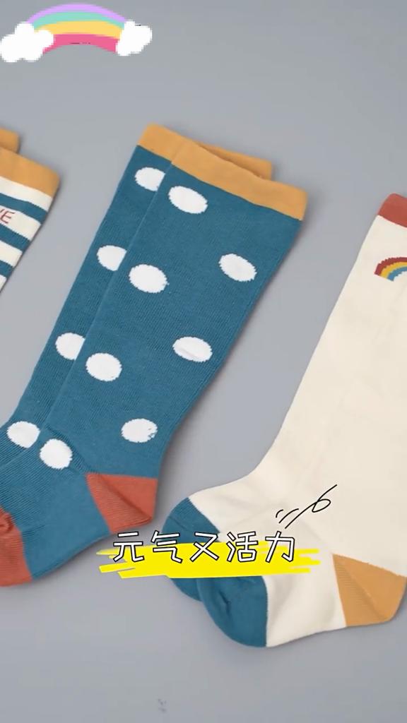 3 пары/лот Детские гольфы до колена Детские для девочек и мальчиков Мягкие хлопковые длинные носки Милые испанские полосатые однотонные детские носки для 0-3 лет