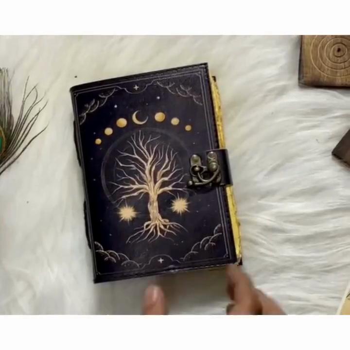 Leather Journal Tree of Life - Genuine Leather Notebooks For Women - Beautiful Journal For Sketches Book Traveling Book Blank Spell Book