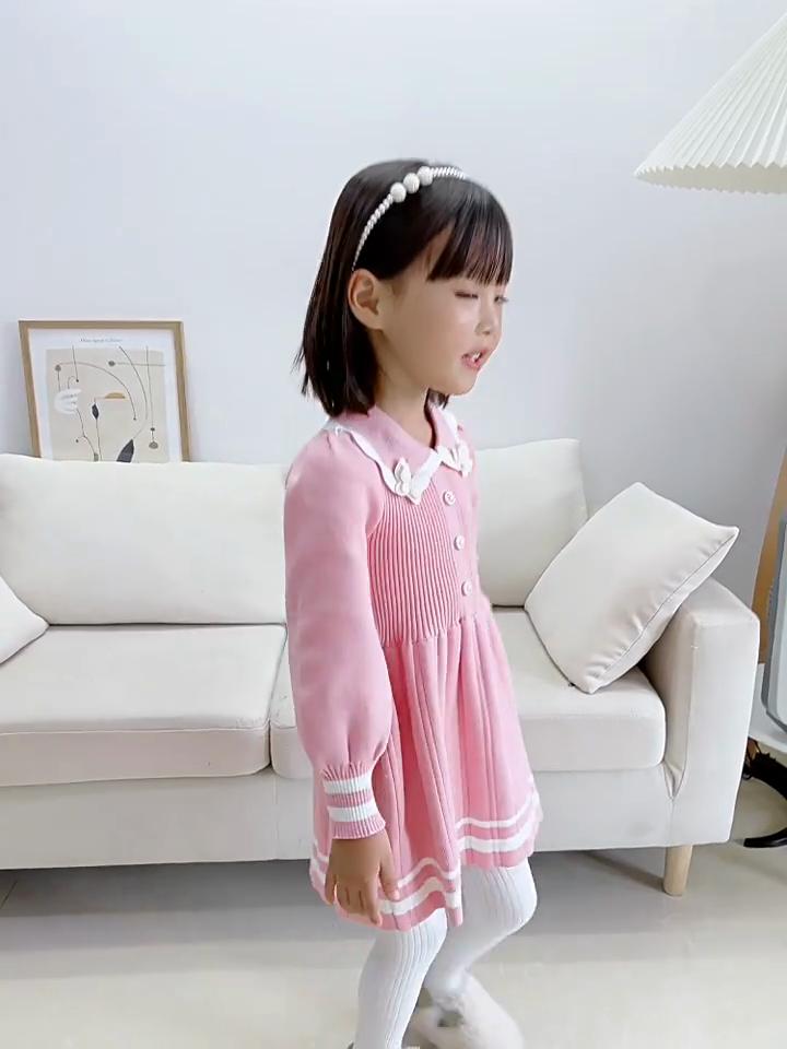 Kids Winter Sweaters Baby Girl Knitted Dress Fall Warm Autumn Girls Sweater Dress Outfits Dresses Toddler Girl Clothes 2-6Y