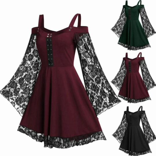 Сексуальное элегантное кружевное мини-платье Femme Robe Готическое винтажное А-силуэта Вечерняя одежда Женская одежда Уличная одежда