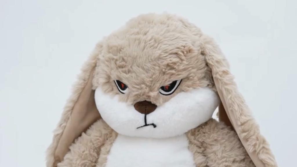 38cm Bunny Stuffed Animals, Angry Bunny Plush Toys, Stuffed Rabbit Pluhine, Plush Rabbit Stuffed Animal, Perfect for a Gift (Brown)