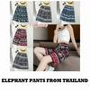 Elephant Pants Shorts Adjustable Elastic High Waistband Strap Rope Women Print Thailand Casual Streetwear Beach Bohemian Retro Vintage Boho