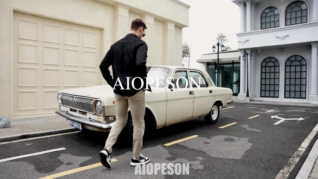 AIOPESON Мужские рубашки из 100% хлопкового денима, осенняя толстая ковбойская высококачественная мужская рубашка, однотонная повседневная джинсовая рубашка на пуговицах