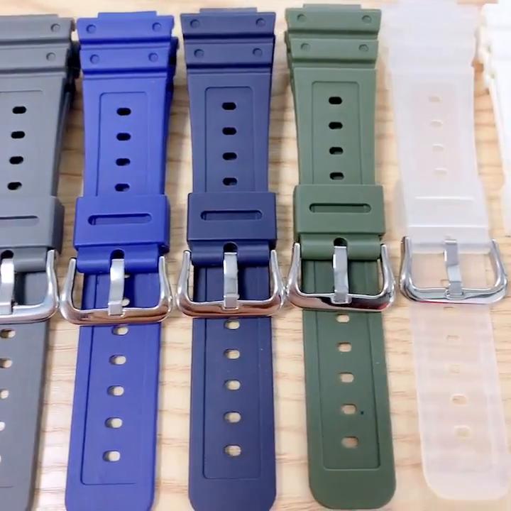 Мягкий силиконовый ремешок для часов Casio, 16 мм, 18 мм, 20 мм, сменный черный ремешок для мужчин, прочный браслет
