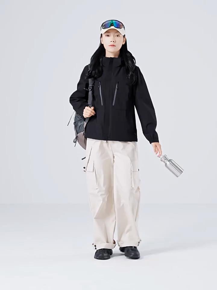 Women's  Men's Rain Jacket Lightweight Windbreaker with Hooded Water Resistant Outdoor Raincoat for Hiking Travel Camping