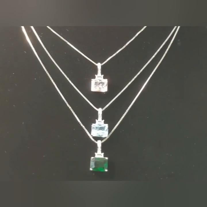 Umcho Ожерелье из стерлингового серебра 925 пробы с драгоценным камнем для женщин с цепочкой