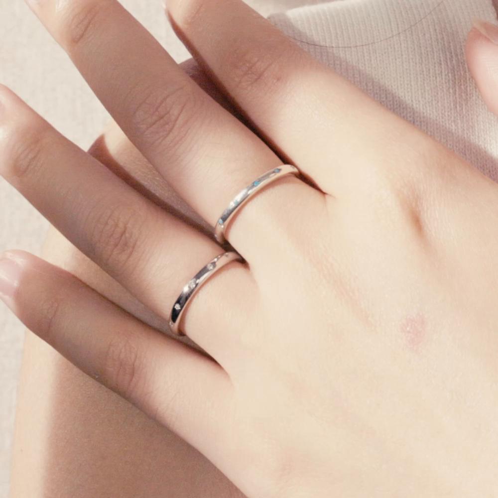 Ювелирное украшение тонкое кольцо со звёздами серебро 925-й пробы от бренда BAMOER