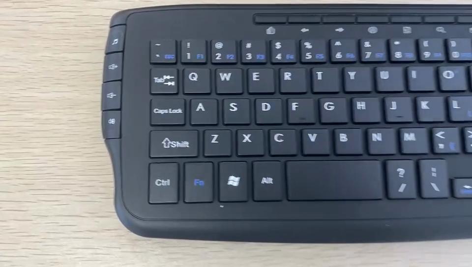 Mini Wireless Keyboard with Trackball Mouse, 2.4G, Black