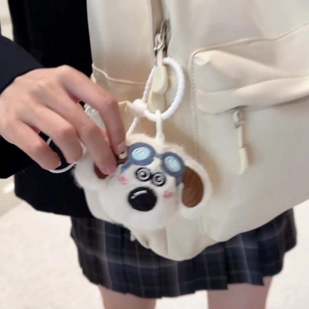 Solid Color Student Schoolbag Women's Large Capacity Backpack Travel Backpack