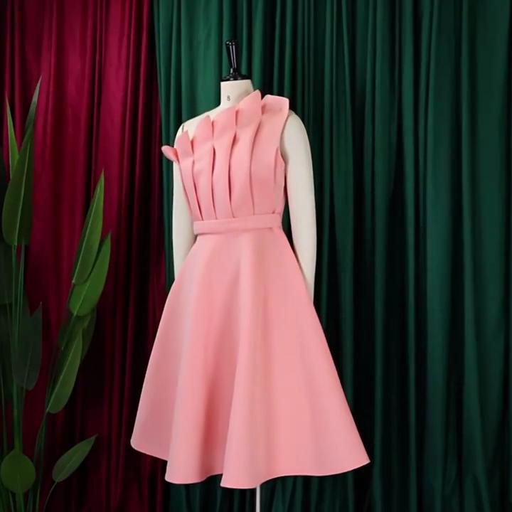 One Shoulder Sleeveless Party Dresses Women Plus Size Xxxl High Waisted A Line Mid Calf Elegant Dress Vestidos Mujer