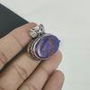 Серебряный кулон с фиолетовым медным бирюзовым камнем из стерлингового серебра 925 пробы — овальный дизайн ручной работы, повседневное ювелирное украшение в подарок жене