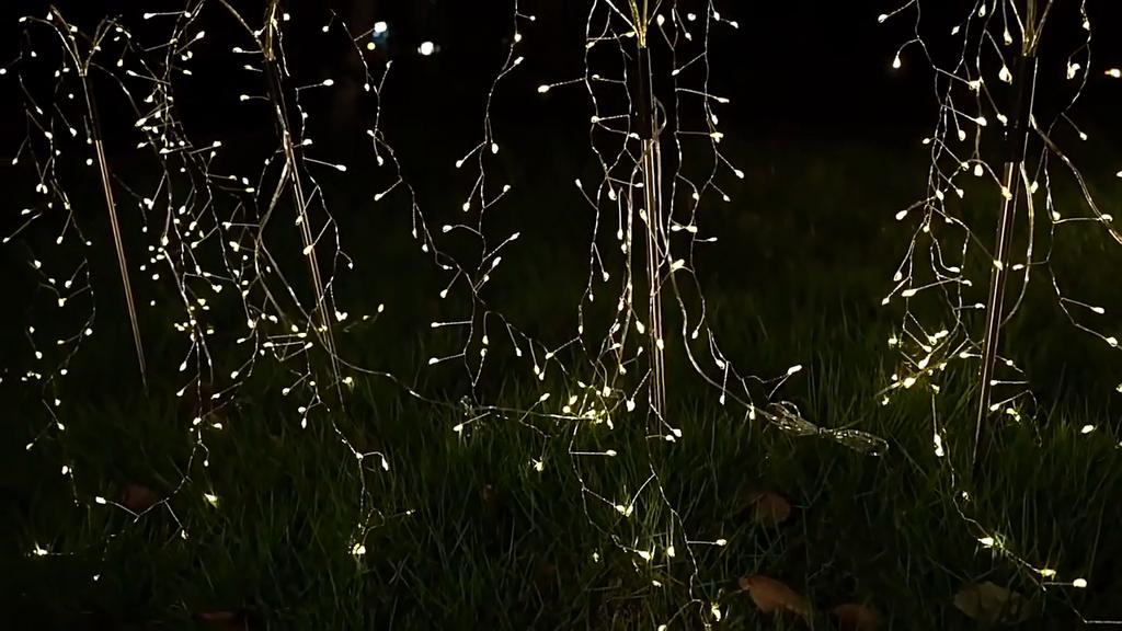 Уличный светодиодный фейерверк Рождественский декор Солнечные огни Водонепроницаемые Садовая вечеринка Сказочные солнечные огни для ландшафта Газон Дорожка Патио