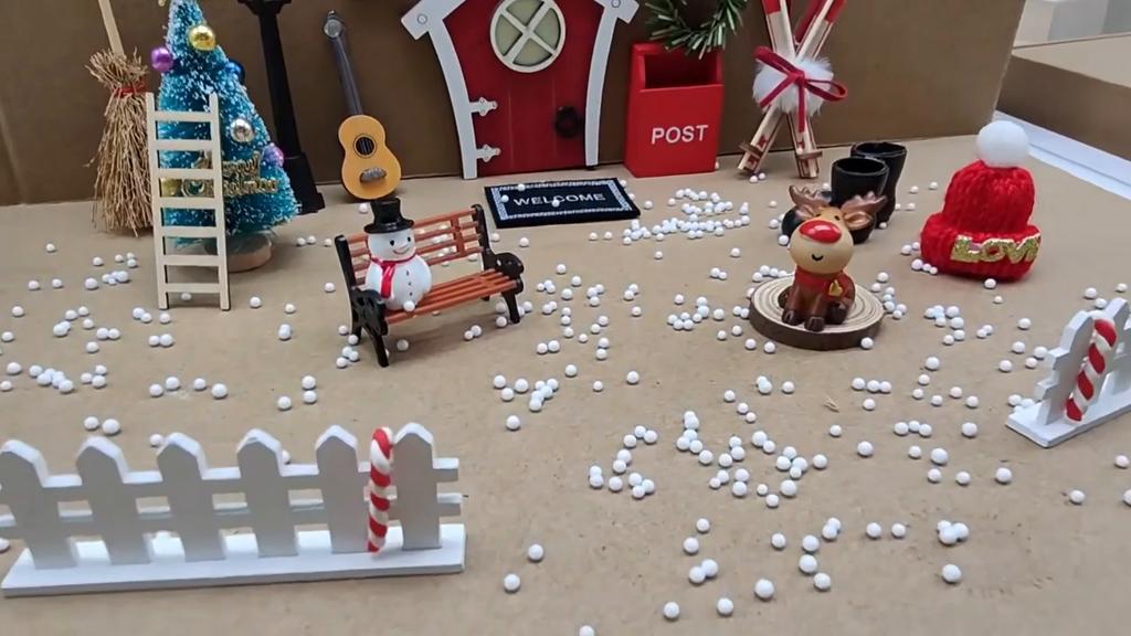 Дверь рождественского эльфа, 2025 Новый набор деревянных фей в виде рождественского эльфа Мини-деревянная крошечная дверь, рождественские мини-аксессуары Деревянная дверь Мебель для кукольного домика DIY Craft