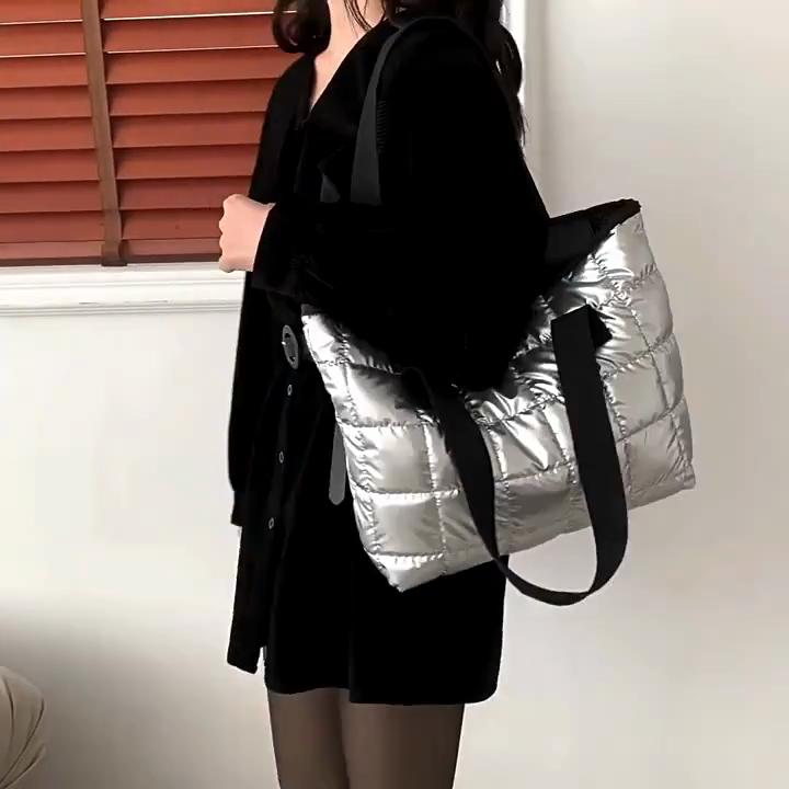 Women Handbags Space Cotton-Padded Female Down Bags Shoulder Crossbody Bags Quality Female Tote Luxury Bag Trend